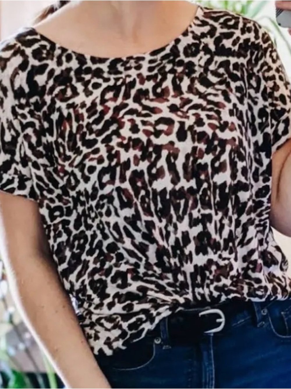 Leopard Boxy Roll Cuff Animal Print Shirt